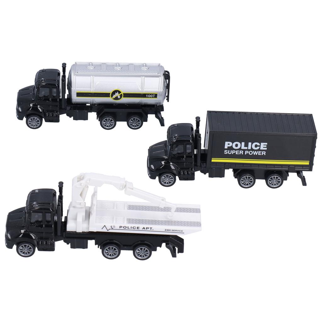 3шт 1:50 игрушечных моделей грузовиков Pull Back Recovery Tanker Truck Model Set для детей Pull Back