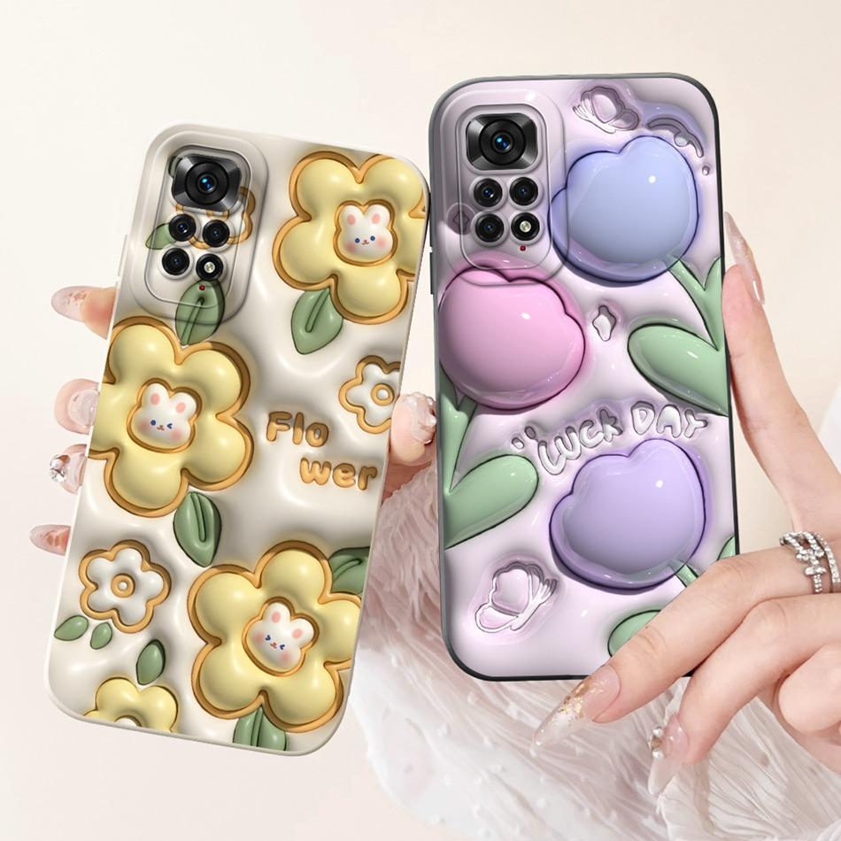 For Xiaomi Redmi Note 11 11s 4G Case Redmi Note 11 Pro 4G Global Cute Panda Rabbit Cartoon Soft Silicone Lens Protective Bumper