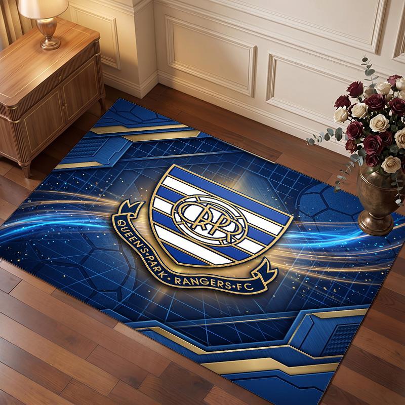 Queens Park Rangers Football Print Crystal Velvet Rug, Comfortable Water Absorbent Non Slip Indoor Floor Carpet