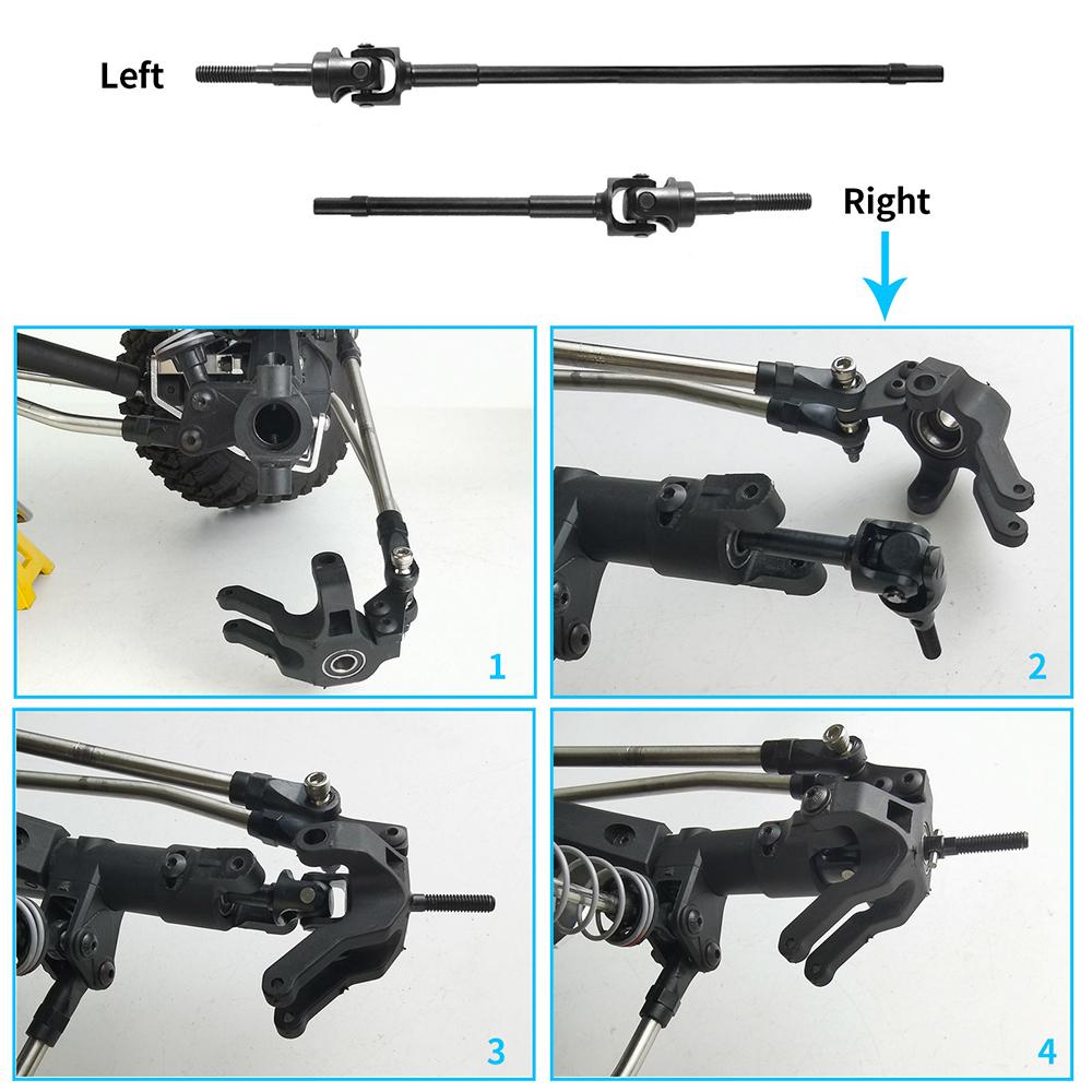 AXSPEED Front & Rear CVD Drive Shaft Axle Universal Joint Straight Shaft for Axial Wraith 90048 RR10 1/10 RC Crawler Car Parts