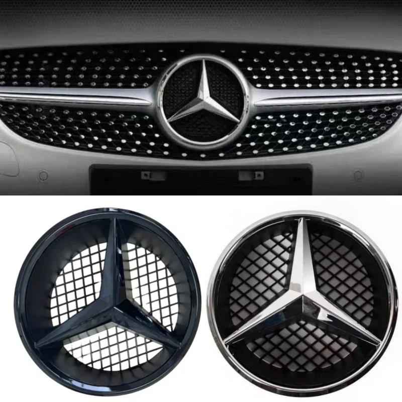AAVW1 3D ABS Car Front Grille Badge for Mercedes Benz W204 W204 C180 C200CGI C200KC230 C260CGI C300 Star Logo Grid hollowed-out label