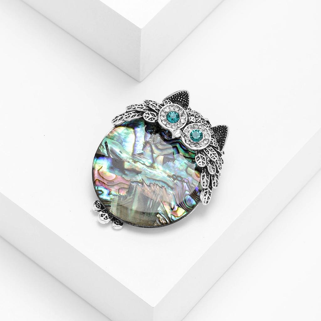 Брошь из ракушки «Сова» в виде ушка, аксессуары для костюма, булавки, модный воротник «Темперамент»