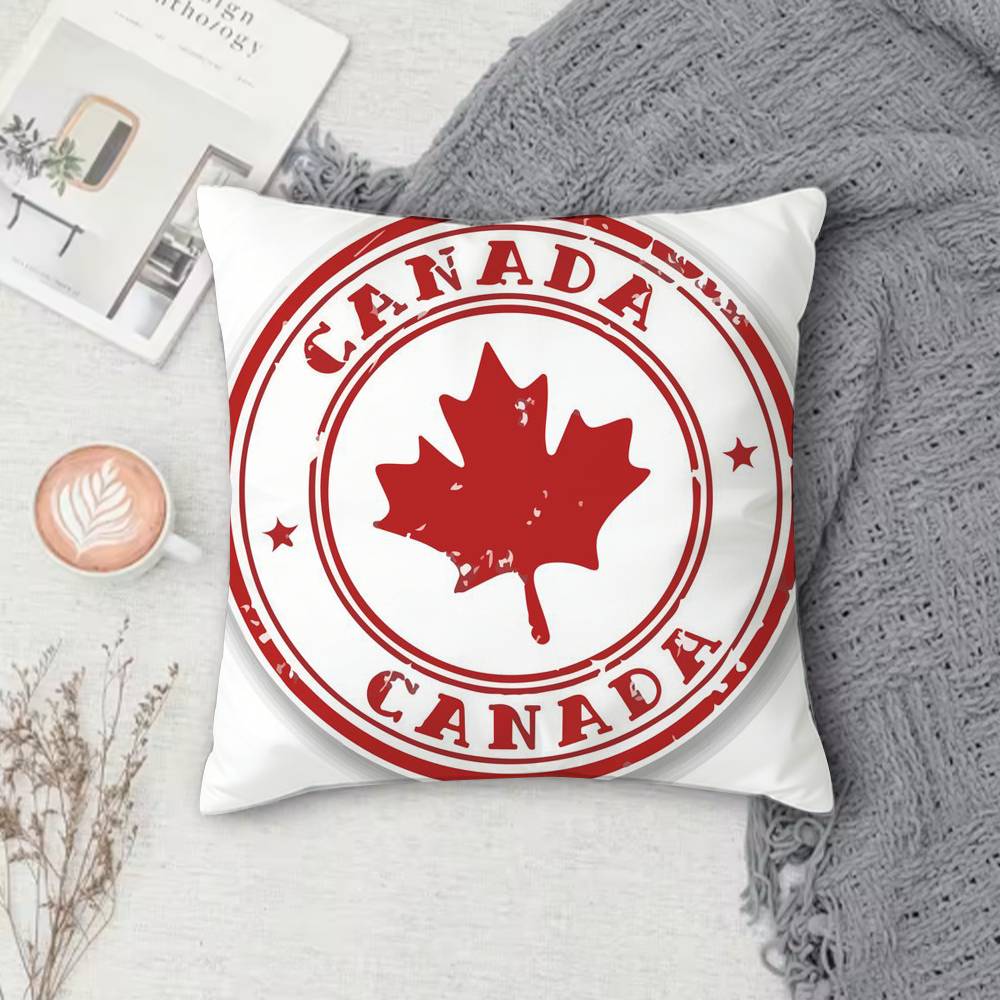 Canada Maple Leaf National Team Double-Sided Printed Square Decorative Cushion Cover For Sofa Living Room Home Decor