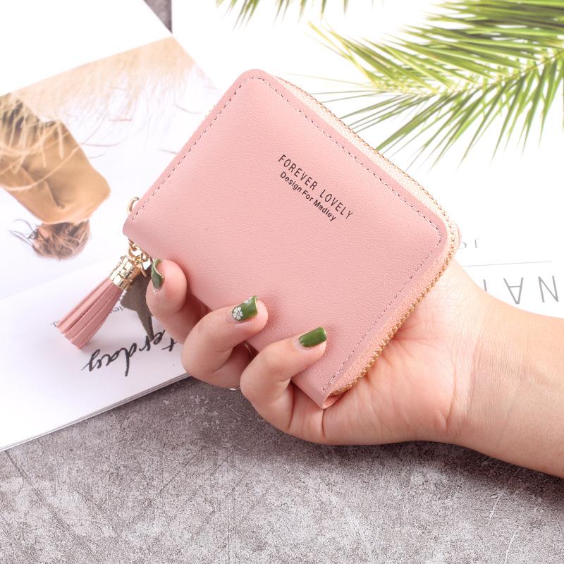 Korean version of mini wallet ladies short zipper cute coin purse students short Su Liu female wallet