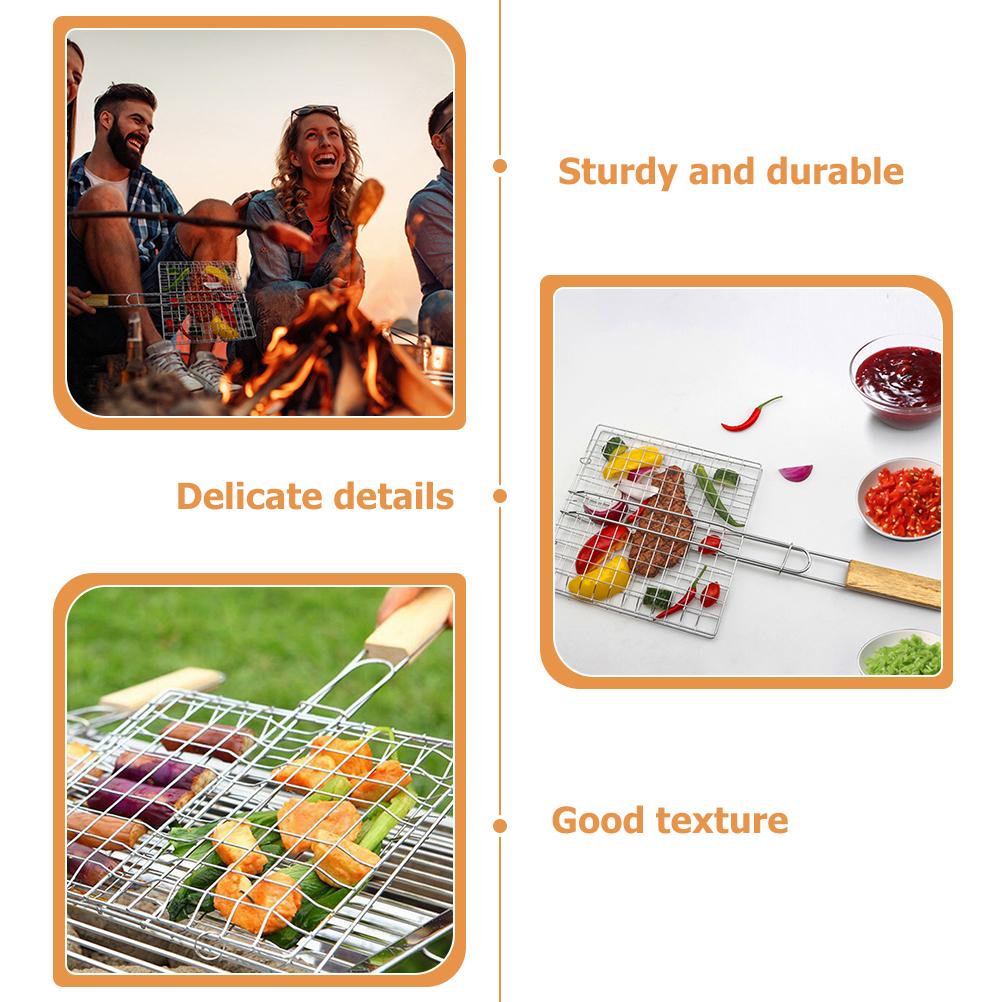 Сетка для барбекю Зажим для рыбы гриль Корзина Кухонная решетка для барбекю Нержавеющая сталь Уличная Портативная