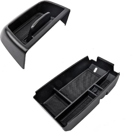 Carwiner 2 PCS Center Console Organizer Compatible with Ford Bronco Sport Accessories 2021-2024, Armrest Storage Box & Dash Organizer Tray Holder