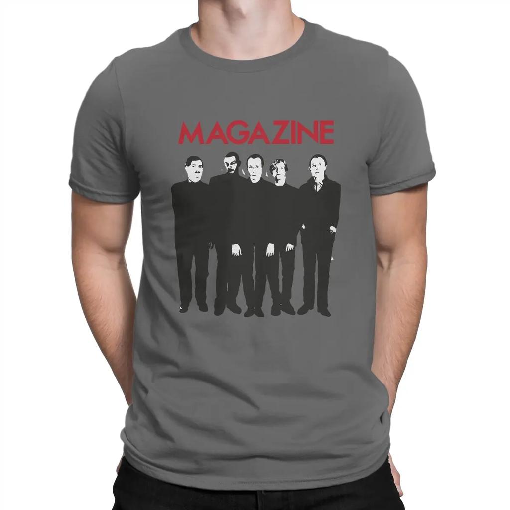 Magazine Band T Shirt Men Pure Cotton Funny T-Shirts Crew Neck Magazine Tees Short Sleeve Clothing 4XL