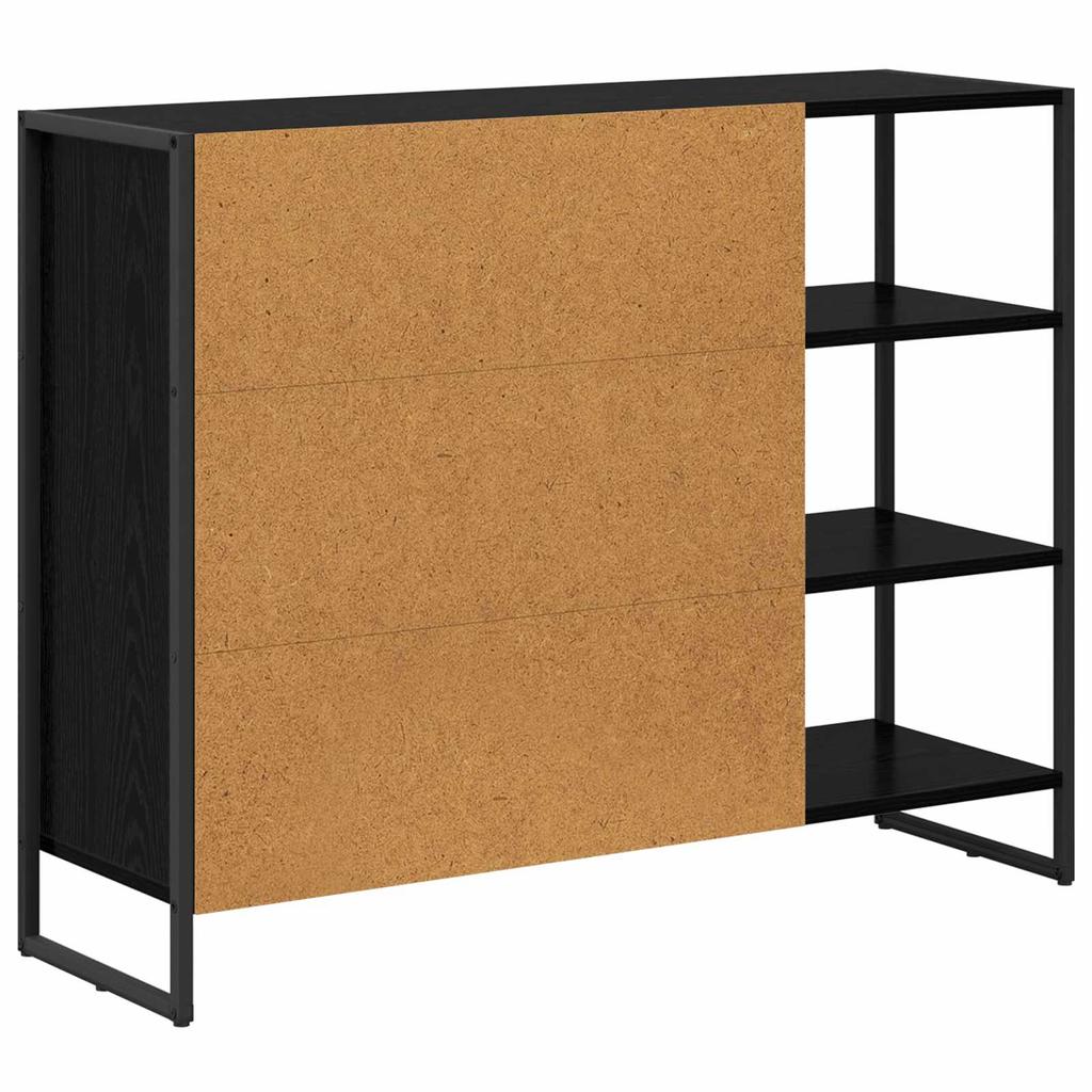 Side Cabinet Black Oak Effect 96.5 x 30 x 75 cm