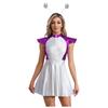 Womens Space Alien Costume Cap Sleeve Cutie Design Outer Space Theme Dress and Hair Hoop