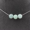 Stones and Minerals. Necklace with 3 Amazonite Beads 8 Mm. Stainless Steel Chain Necklace Women Men. Customizable Size.