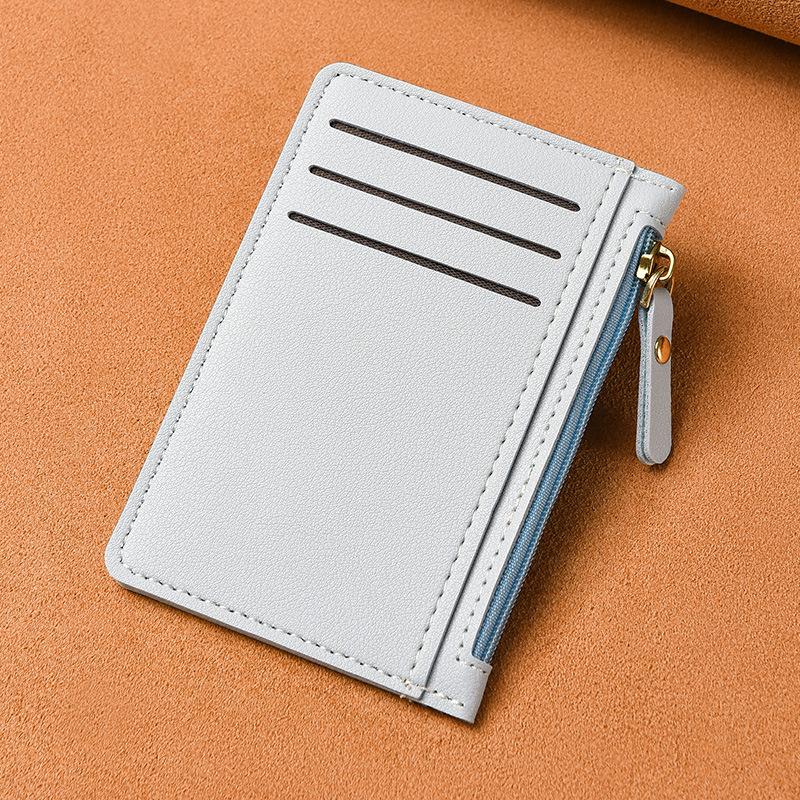 Ультратонкий кошелек для карт, Женский маленький и простой многокарточный кошелек на молнии для мелочи, Вместительный держатель для ID-карты, Картхолдер.