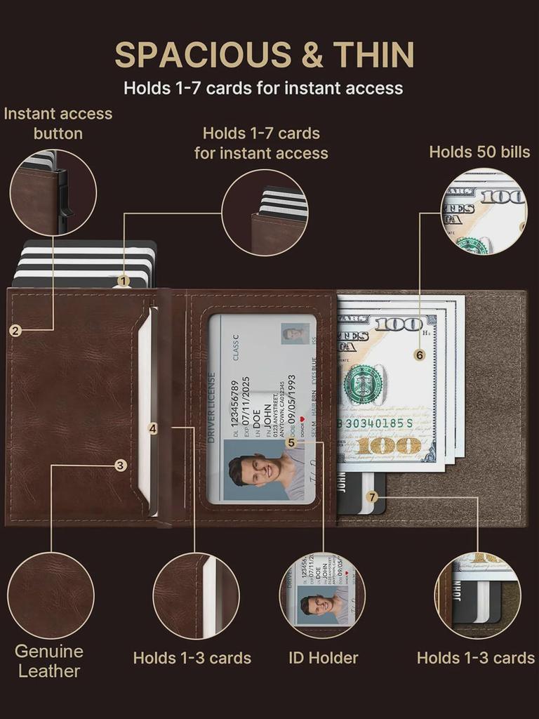 Ультратонкий мужской смарт-кошелек AirTag из углеродного волокна с функцией блокировки RFID
