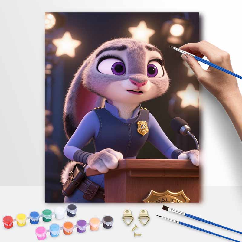 Disney Judy Hopps Zootopia Digital Oil Painting Art Kit Hand Painted Home Decor