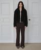 Symmetricpercent Faux Fur Crop Jacket / Black