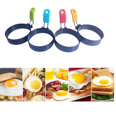Антипригарные кольца для яиц со складными силиконовыми ручками, форма для яиц-браконьеров, пышки, кулинарные кольца