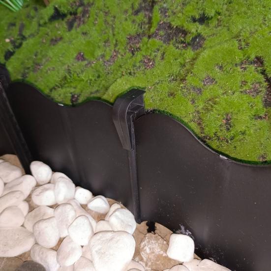 Садовая бордюрная лента Без копки Ландшафтный бордюр Соединяющиеся пластиковые бордюрные панели с колышками для газона, клумбы, забора