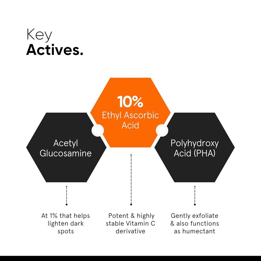 Minimalist 10% Vitamin C Face Serum For Sensitive Skin | Brightening Hydrating Unisex Formula With Ethyl Ascorbic Acid | 10ml