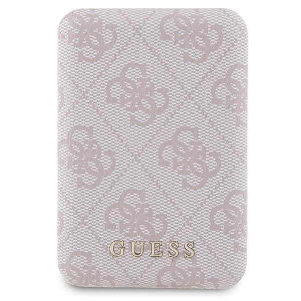 Zestaw Guess Gubpm5P15L4Gemgp Iphone15 Pro 6.1 Hardcase + Powerbank 5000Mah Magsafe Różowy/Pink 4G Metal Logo