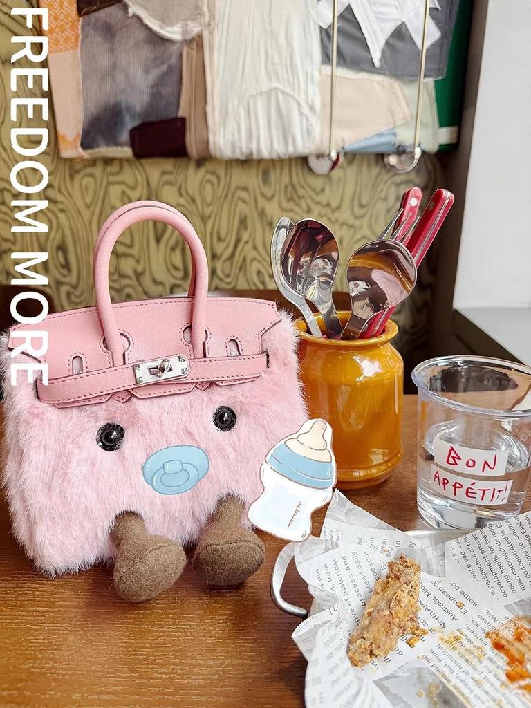 Jllycat Cute Fluffy Platinum Doll Crossbody Elf Handbag