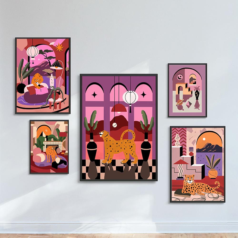 Тигровый рай, лес, животное, настенная живопись на холсте, абстрактные постеры с изображением гепарда и принты, фотографии для гостиной, украшение для дома