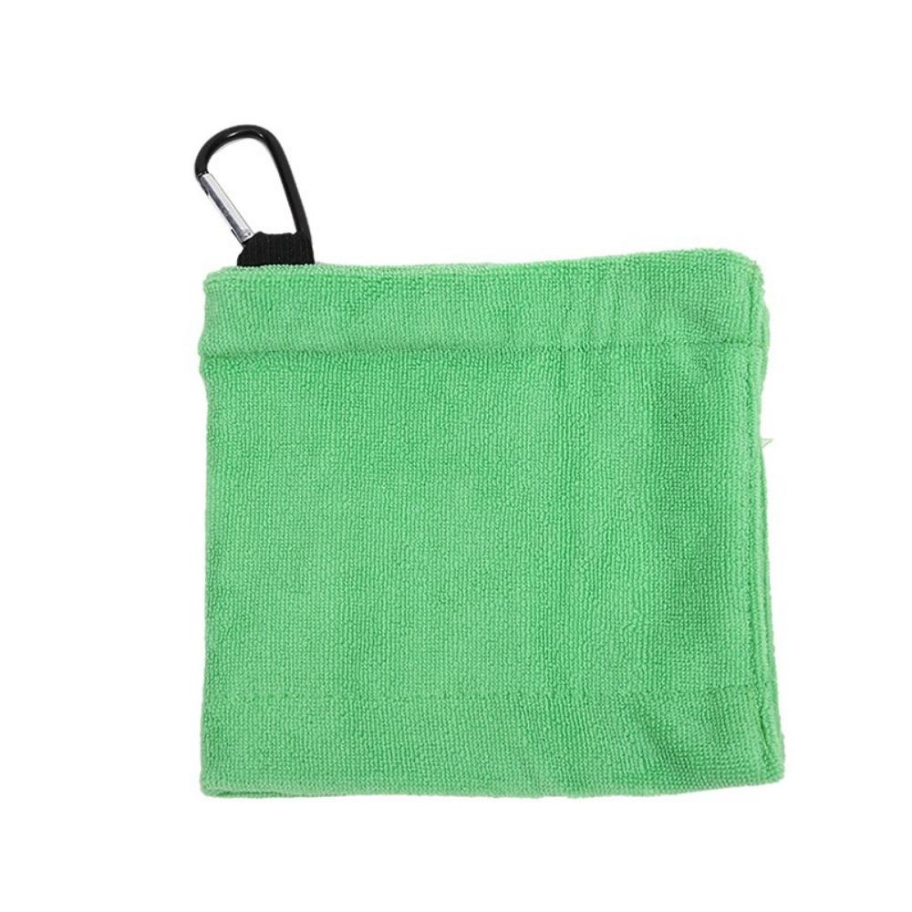 Square Golf Ball Cleaning Towel with Carabiner Hook Sports Towel Portable Golf Club Cleaner