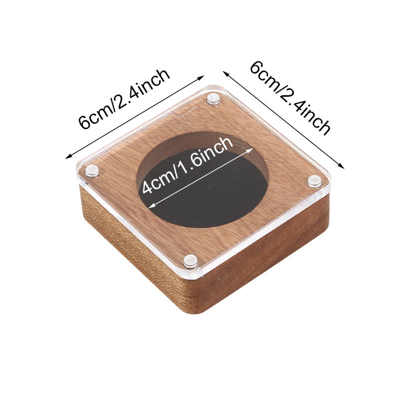 Деревянная коробка-витрина для капсул с монетами с прозрачной крышкой Компактный держатель для хранения монет Кейс для презентации серебряных долларов