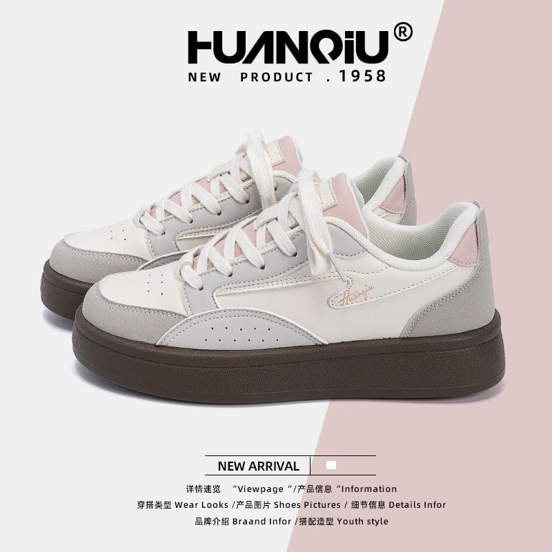 Global Women's Shoes Thick-soled Heightening Little White Shoes Women's ZHQ68299 Summer New Women's Shoes Korean Version of Student Breathable Board