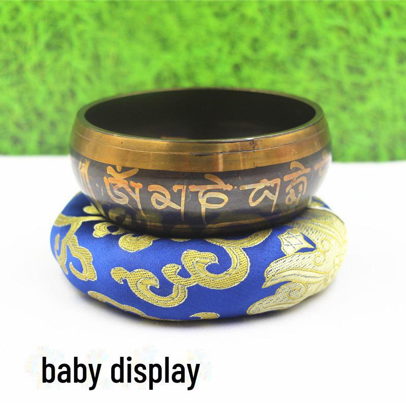 Непальская поющая чаша-подушка из хлопка ручной работы с медным колокольчиком