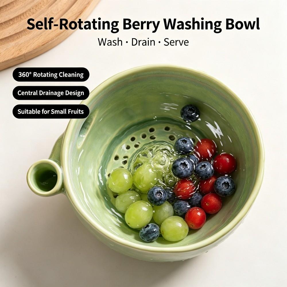 Automatic Vortex Ceramic Berry Washer Large Capacity Self-Rotating Fruit Cleaner Healthy Eating