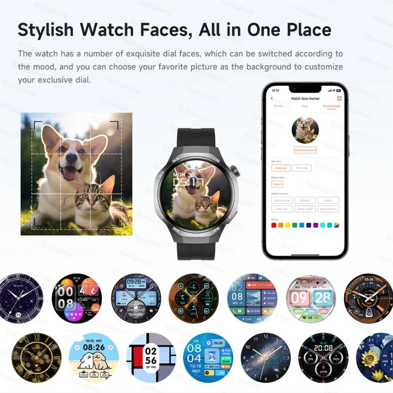 2025 Новые часы GT5 Max Смарт-часы HD AMOLED Экран NFC GPS Трекер Звонок по Bluetooth Здоровье Водонепроницаемые Смарт-часы Мужские Женские Для Huawei