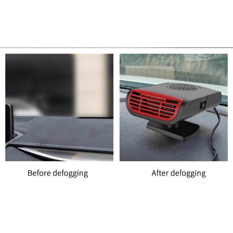 12V Car Defroster Demister Heater Cooling Fan Adhesive Windshield Defogger Car Interior Accessories Angle Adjustable