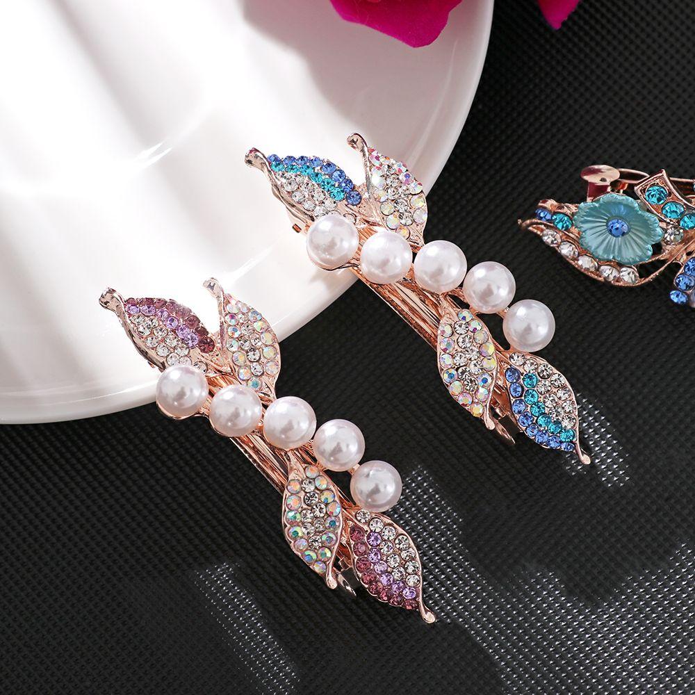Beauty Tiara Crystal Jewelry Hair Clip Flower Barrettes Cute Hairpin Rhinestone Pearl Headband