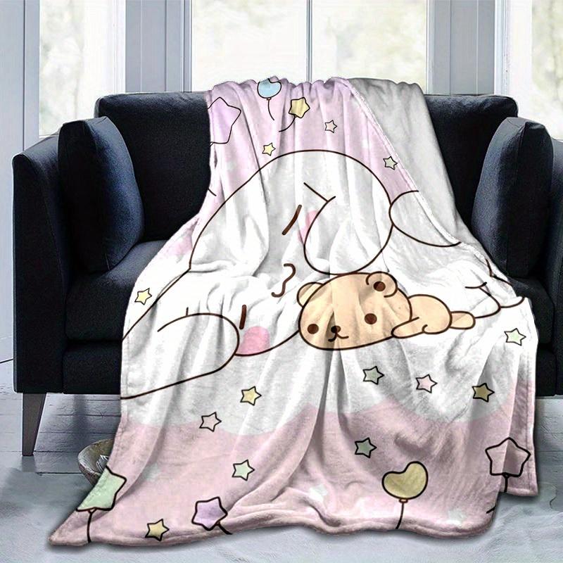 1pc, Sanrio Cozy Home Decor: Flannel Throw Blanket for Bedroom, Living Room, Travel, Camping, Car, Beach, Office Naps, Perfect Gift with Adorable Bear