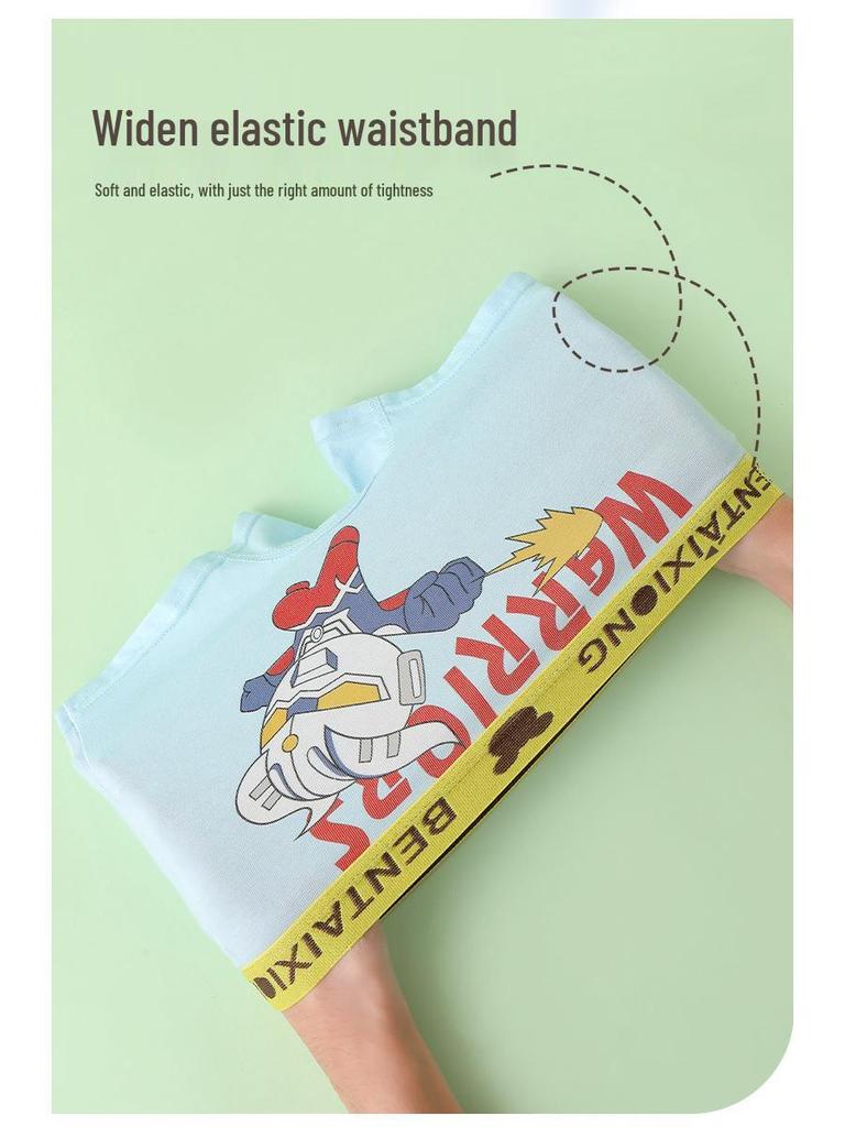 Мальчиковые боксеры из чистого хлопка с рисунком - Размеры S, M, L