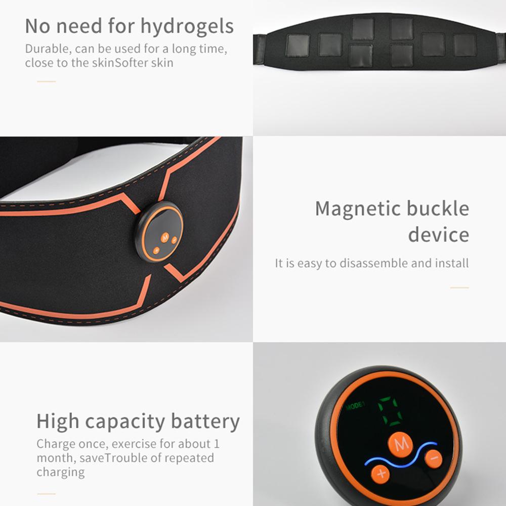 EMS стимулятор мышц брюшной пояс для похудения электрический умный ABS тренажер для рук, ног, талии, потеря веса, фитнес, вибрационный пояс