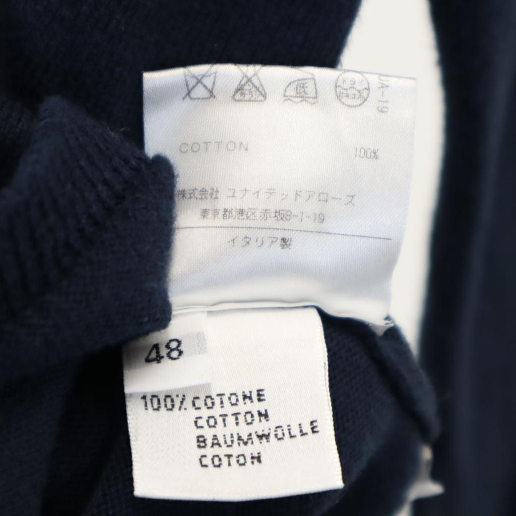 Cruciani Made In Italy Long Sleeve V-neck Cotton Knit Cardigan 48 Navy Men's Used