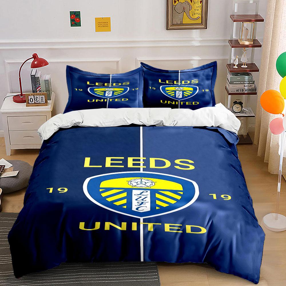 Leeds United logo pattern. Bedding sets Duvet cover sets Duvet covers Pillowcases(1*Duvet Cover 2*Pillowcases without duvet insert)