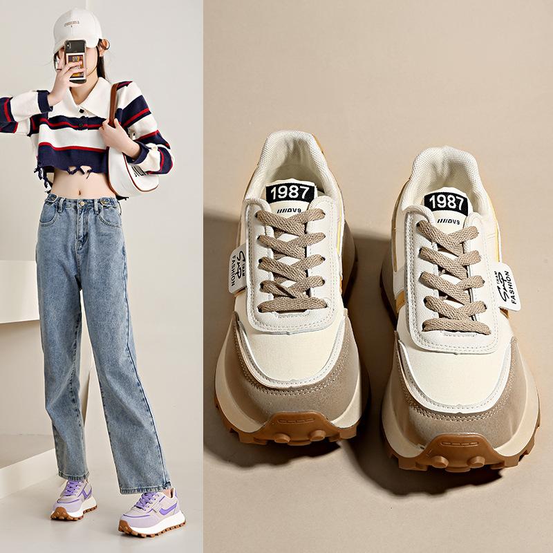 2025 Autumn New Casual Shoes Female Student Sports Running Shoes Ins Trendy Platform Korean Version Forrest Gump Shoes Female G6803