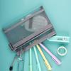 Document Pen Box Cosmetic Storage Bag School Stationery Supplies File Folder Double Mesh Pencil Bag