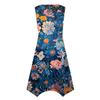 Женское повседневное модное платье миди без рукавов с круглым вырезом и нерегулярным подолом с цветочным принтом