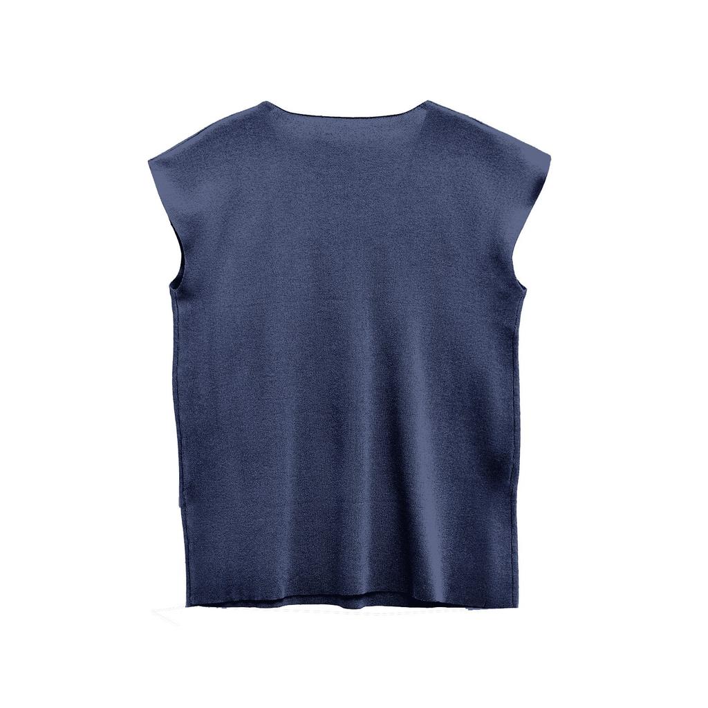 Женский модный жилет с V-образным вырезом, пуловер, свитер без рукавов, корейская версия, свободный повседневный свитер, куртка