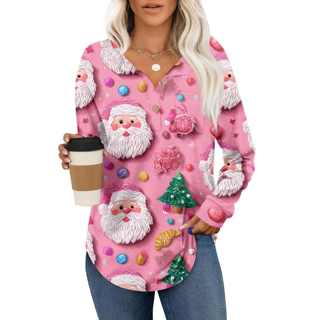 Women's Retro Printed Fashionable Long-sleeved Top