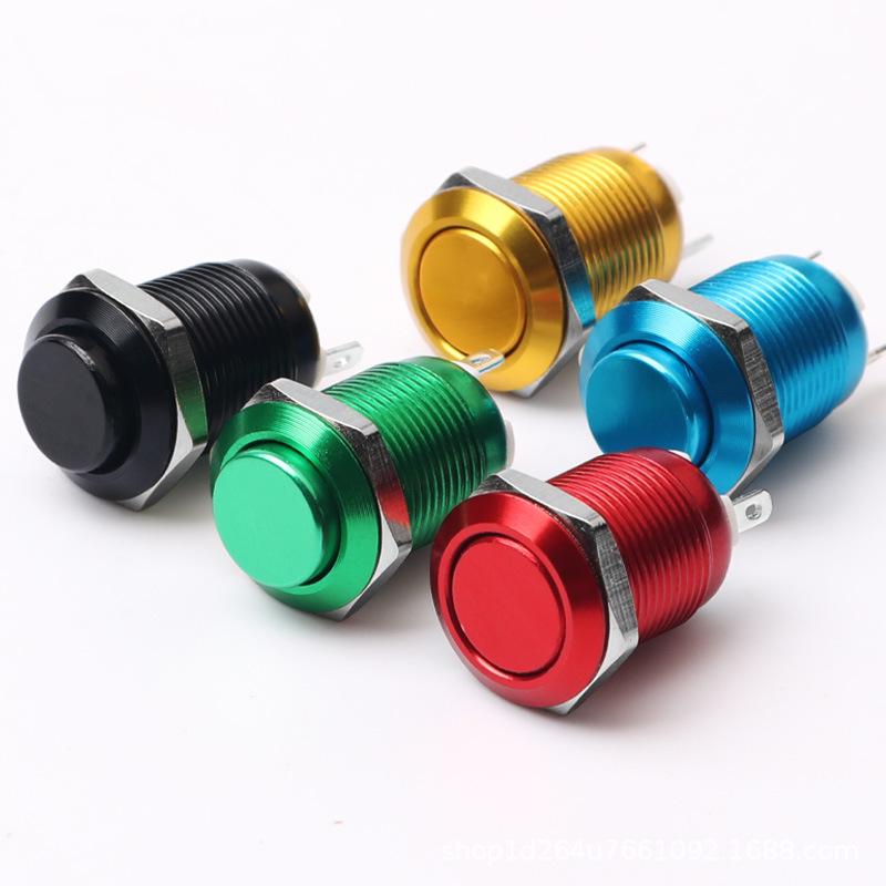 12mm Waterproof Metal Push Button Switch: Oxygen Color, Self-Reset, High Flat Head