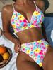 2025 сексуальный принт комплект бикини с завязками высокая талия пуш-ап купальник женский купальник с открытой спиной летний пляжный купальный костюм