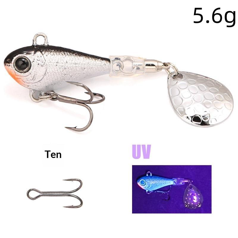 Spin Tail Spinner Fishing Lure 6/10/14g Hard Metal Blade Bait Lifelike Swimming Action for Bass Perch Pike Angling