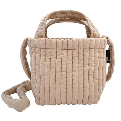 1229 Стеганая мини-сумка через плечо SC Babylou Flat Ible [Rootote] (Песочно-бежевый)