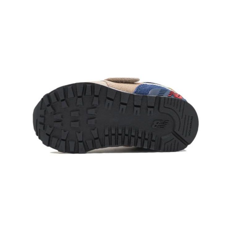 New Balance Удобная Прочная Обувь для Ходьбы с Низким Верхом Детская Обувь Бежевый Темно-Синий IV574LC1