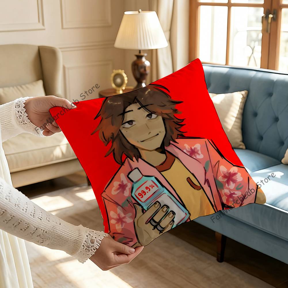 DDaisuke Anime MMouthwashingS Anime Pillow Case Antidustmite Pillowcase Invisible zipper silky short plush Sofa cushion cover