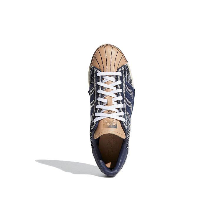 Adidas Originals Superstar 82 Ткань Сашико Кожа Классические Повседневные Вышивка Сашико Прочные Легкие Низкие Кеды для Скейтбординга Унисекс кроссовки GW3204