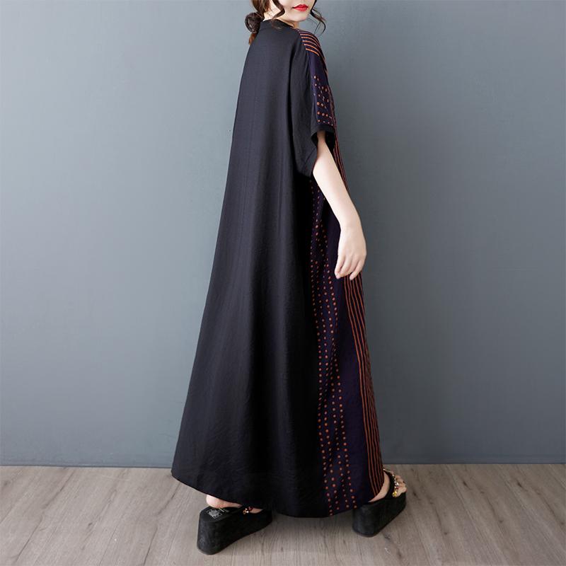 Dimanaf New 2025 Women Summer Plus Size Dress Loose Dot Printing Pocket Basic Casual Long Dress Oversized